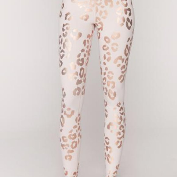 NWT! Spiritual Gangster Lux‎ Cheetah High Waist Leggings, Pink & Gold, Small - Picture 4 of 10